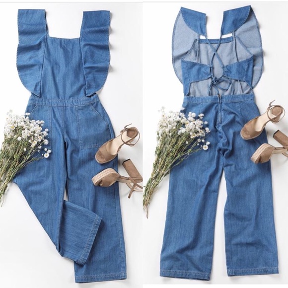 ELIZA Ruffle Lace Up Jumpsuit - Picture 3 of 6